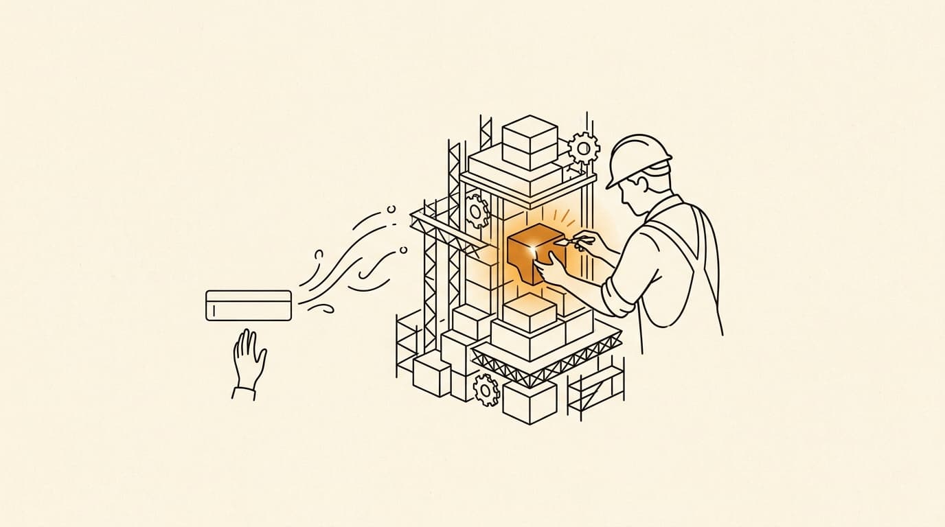 Prova editorial image for moving from prompting to a first useful AI builder slice.